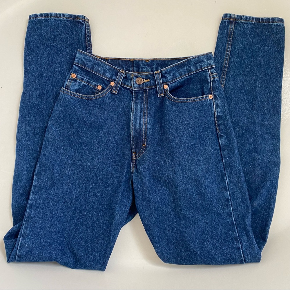Vintage Jordache tapered leg high rise blue denim jeans, 9/10 - Picture 8 of 13